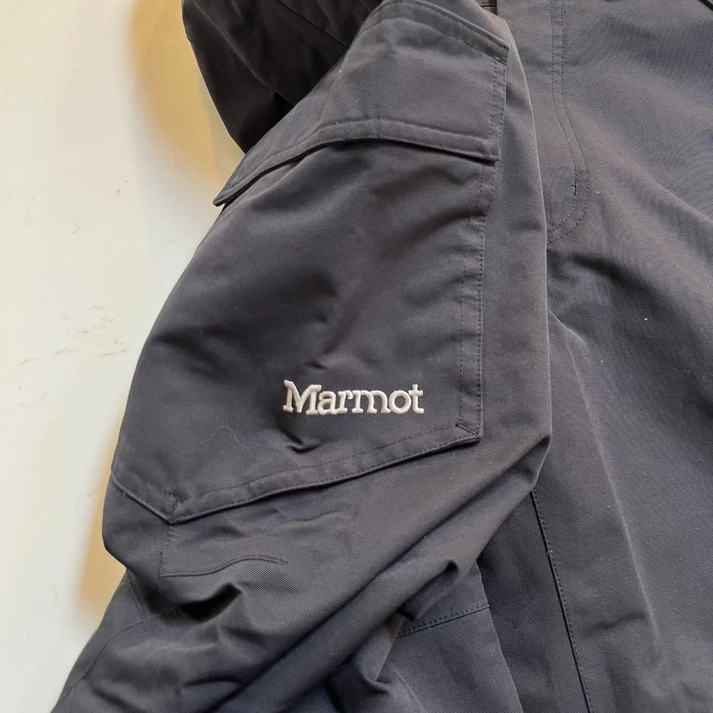 Marmot Mens Black Snoblast Pants Cargo Ski Snowboard Adjustable Waist‎ Medium